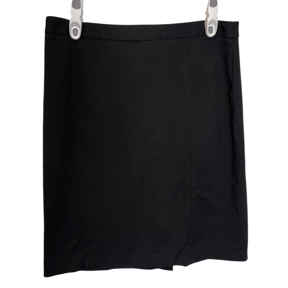 Talbots 10 Black Pencil Skirt Seamed Stretch Back Zip Officecore Minimalist